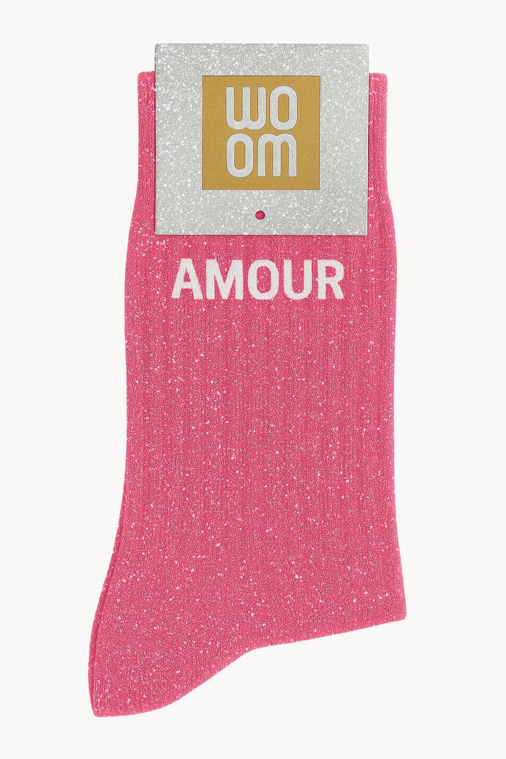 Chaussettes à Paillettes "Amour" Rose Bubble - Woom