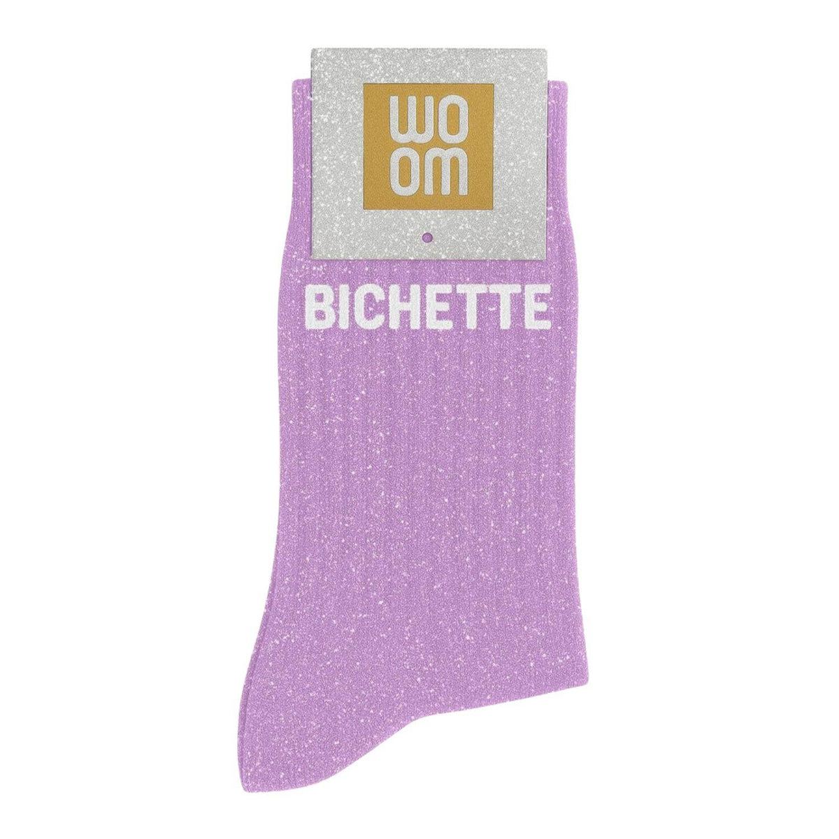 Chaussettes à Paillettes "Bichette" Mauve - Woom