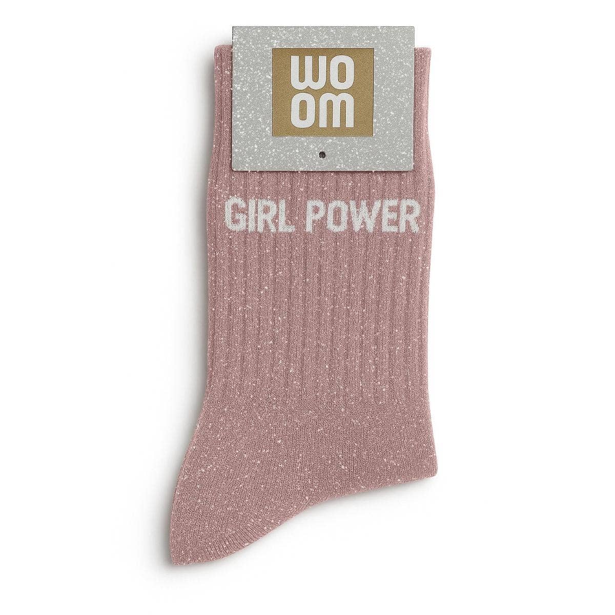 Chaussettes à Paillettes "Girl Power" Rose Gold - Woom