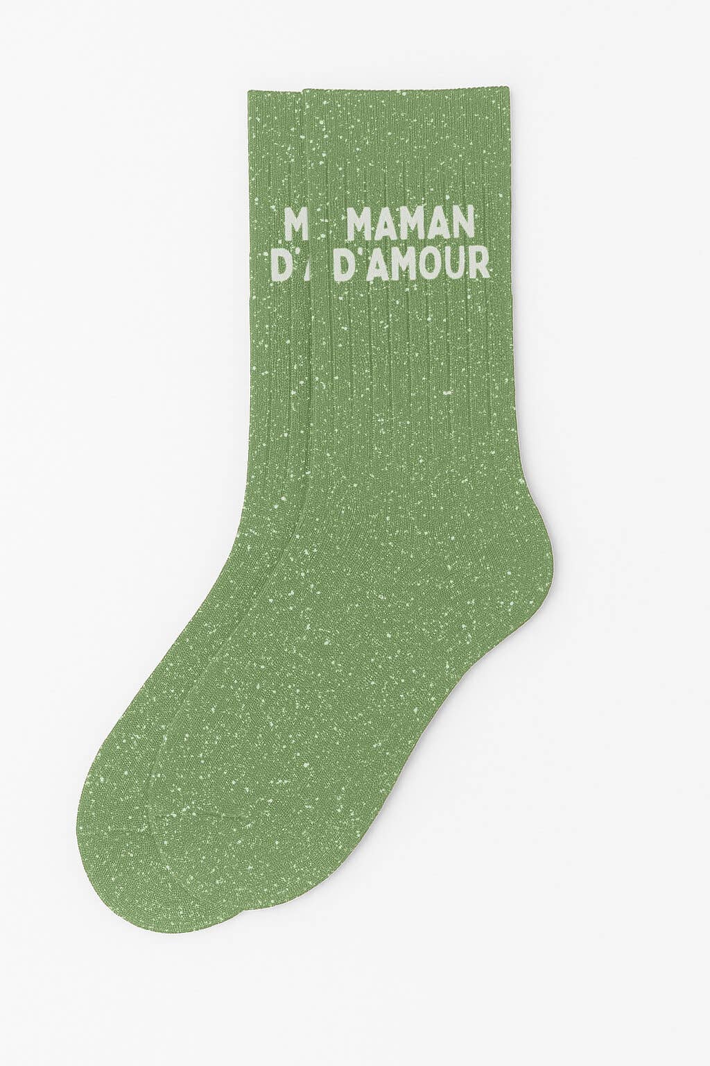 Chaussettes à Paillettes "Maman d'Amour" Vert - Woom