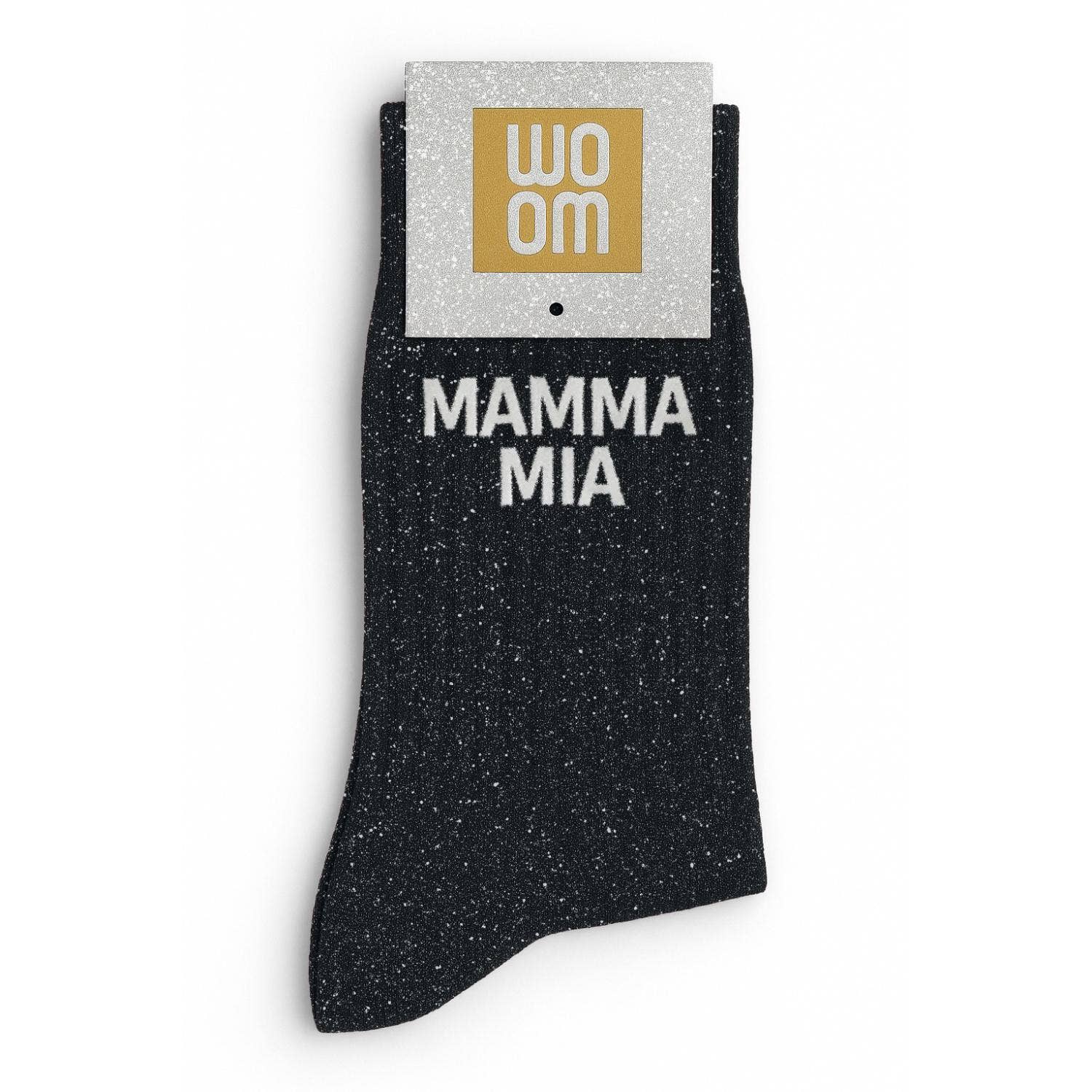 Chaussettes à Paillettes "Mamma Mia" Noir - Woom