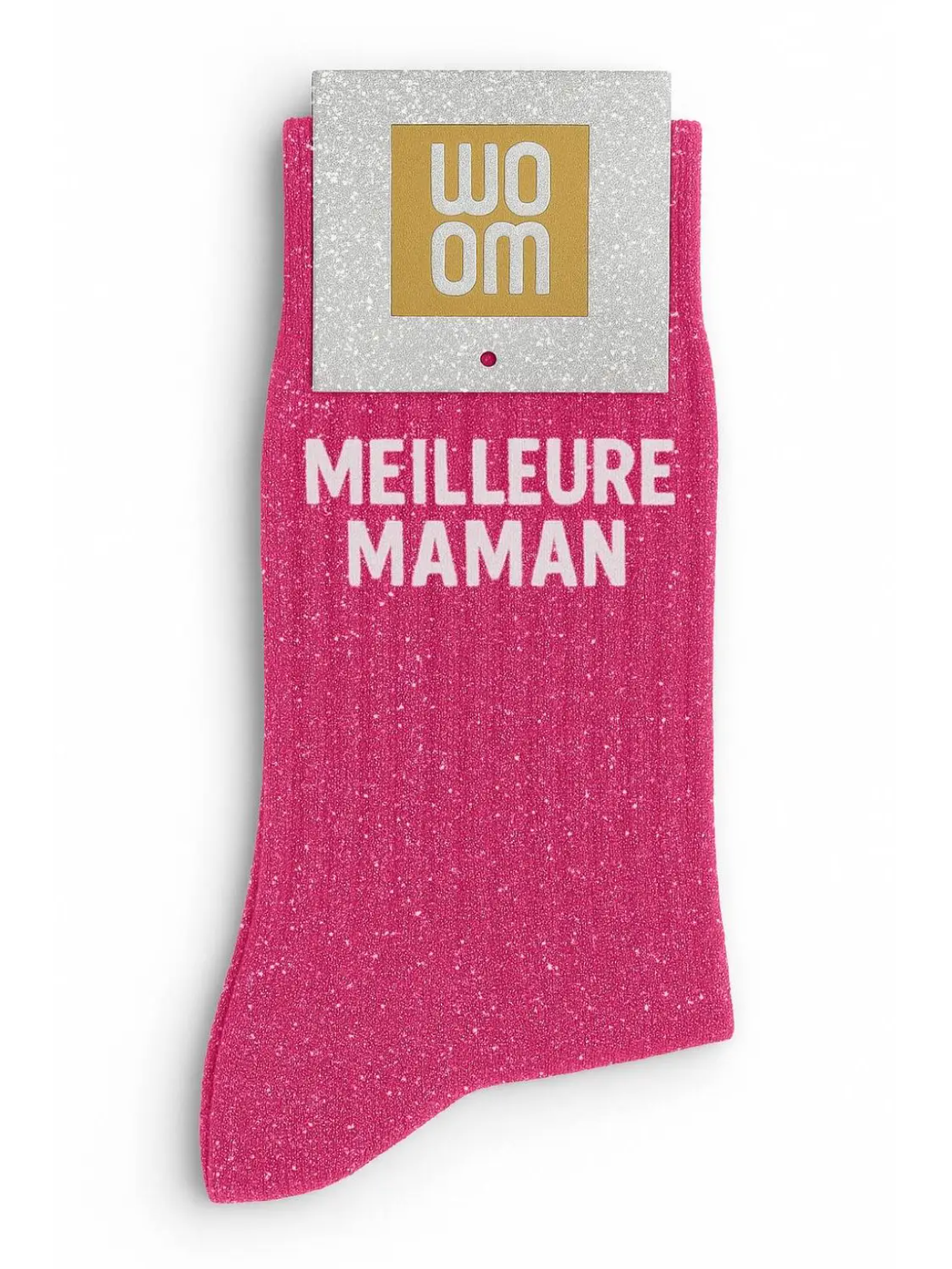 Chaussettes à Paillettes "Meilleure Maman" Fuchsia - Woom