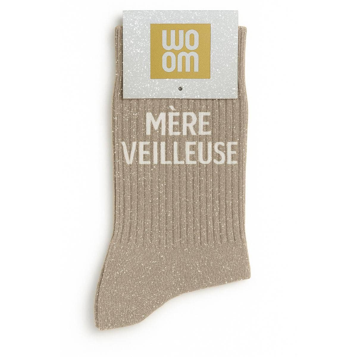 Chaussettes à Paillettes "Mère Veilleuse" Beige - Woom