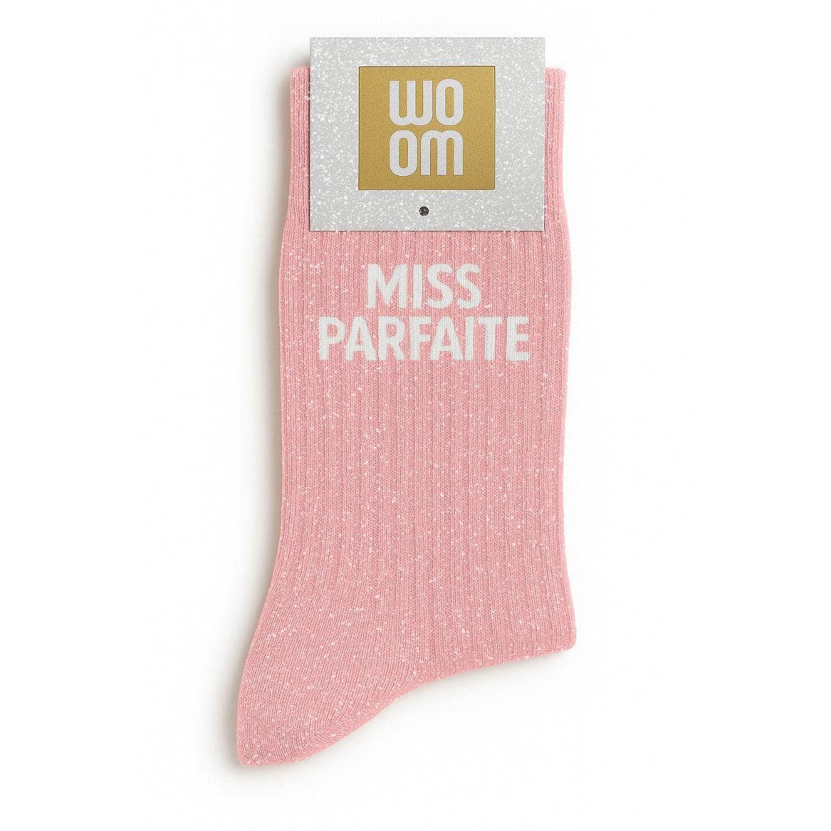Chaussettes à Paillettes "Miss Parfaite" Rose - Woom
