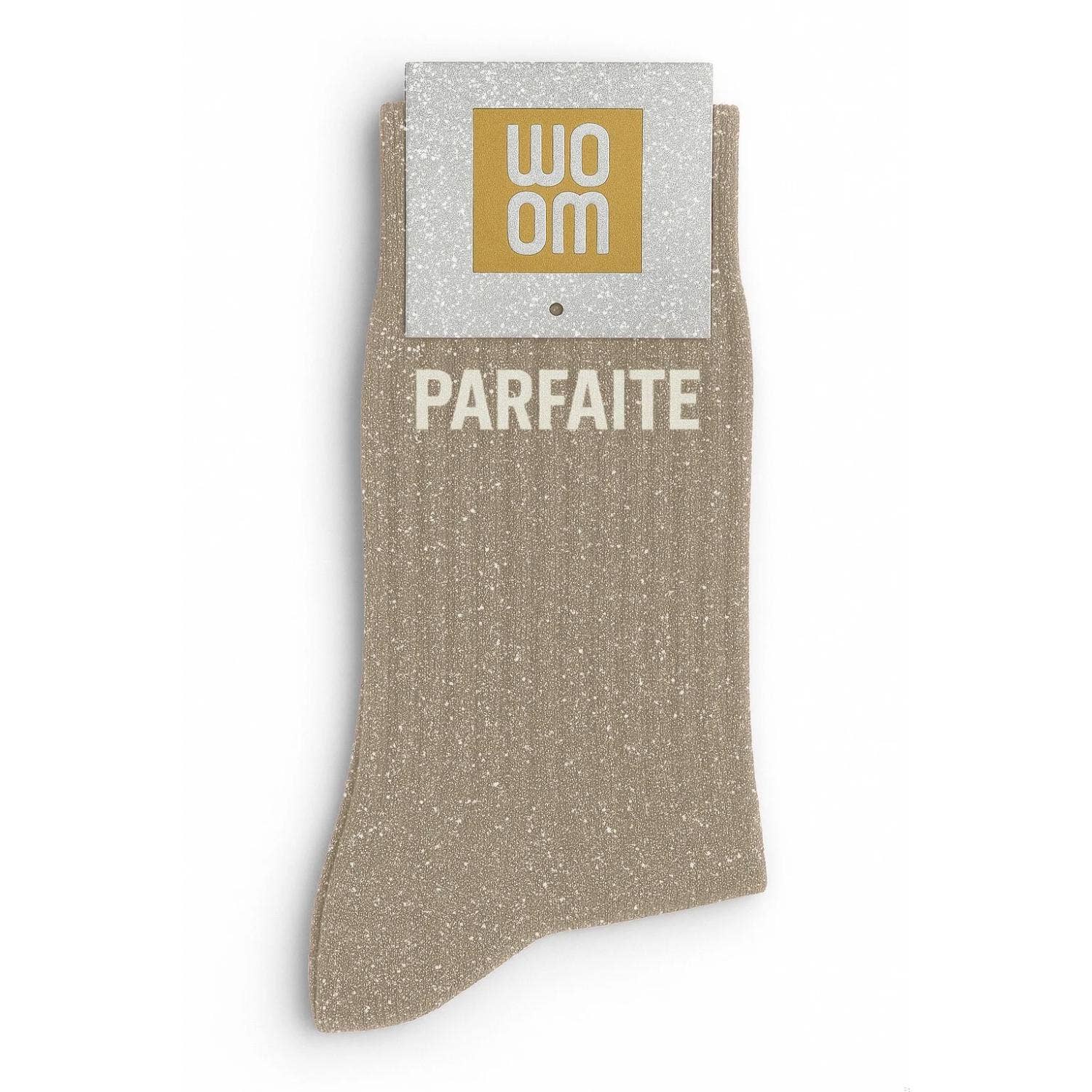 Chaussettes à Paillettes "Parfaite" Beige - Woom