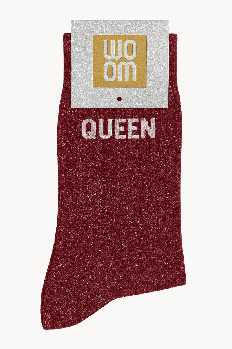 Chaussettes à Paillettes "Queen" Cherry - Woom