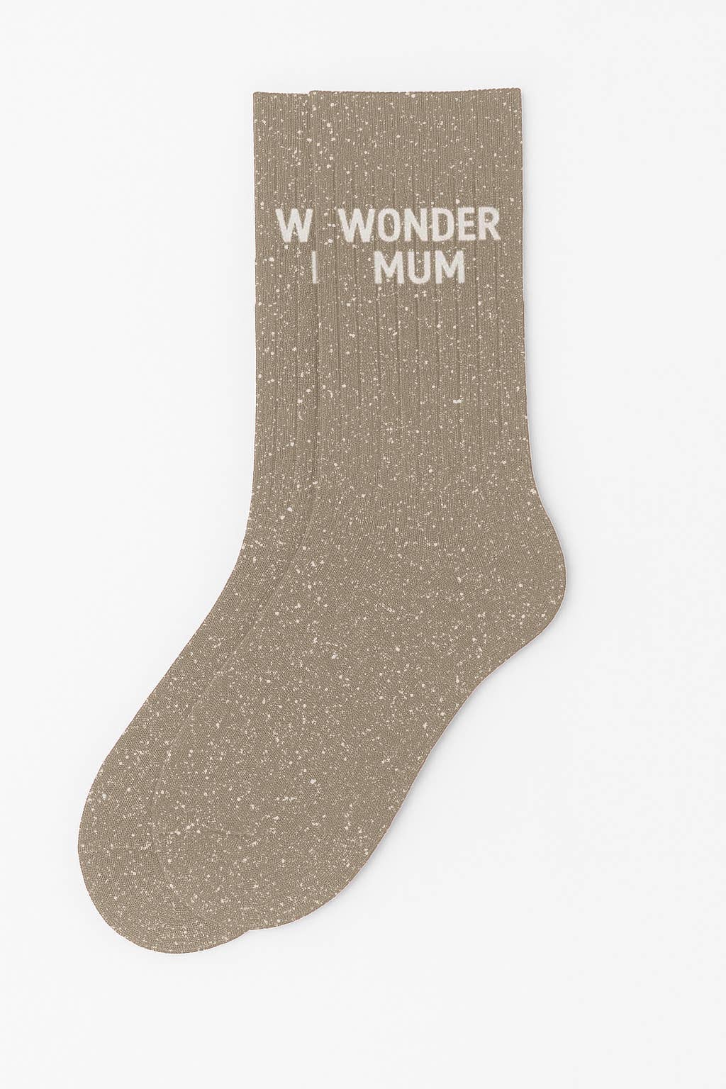 Chaussettes à Paillettes "Wonder Mum" Beige - Woom