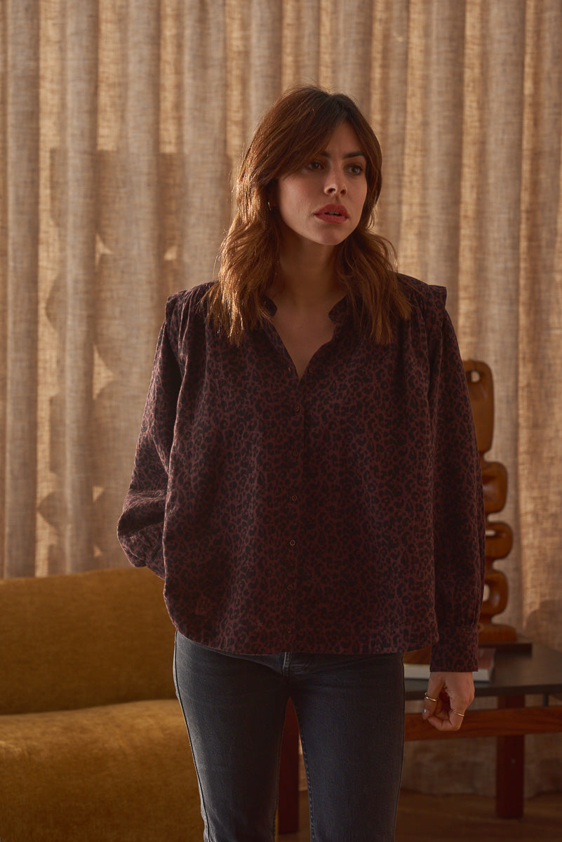 Chemise Ava Léopard Choco - Marlot Paris