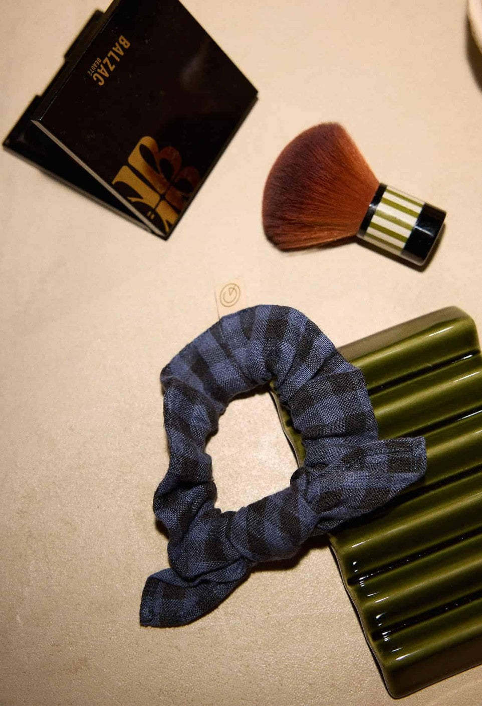 Chouchou en Lin Vichy Bleu Marine - Gabrielle Paris