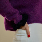 Photo de chouchou en velours bleu marine gabrielle paris 1 par Les Biscottes