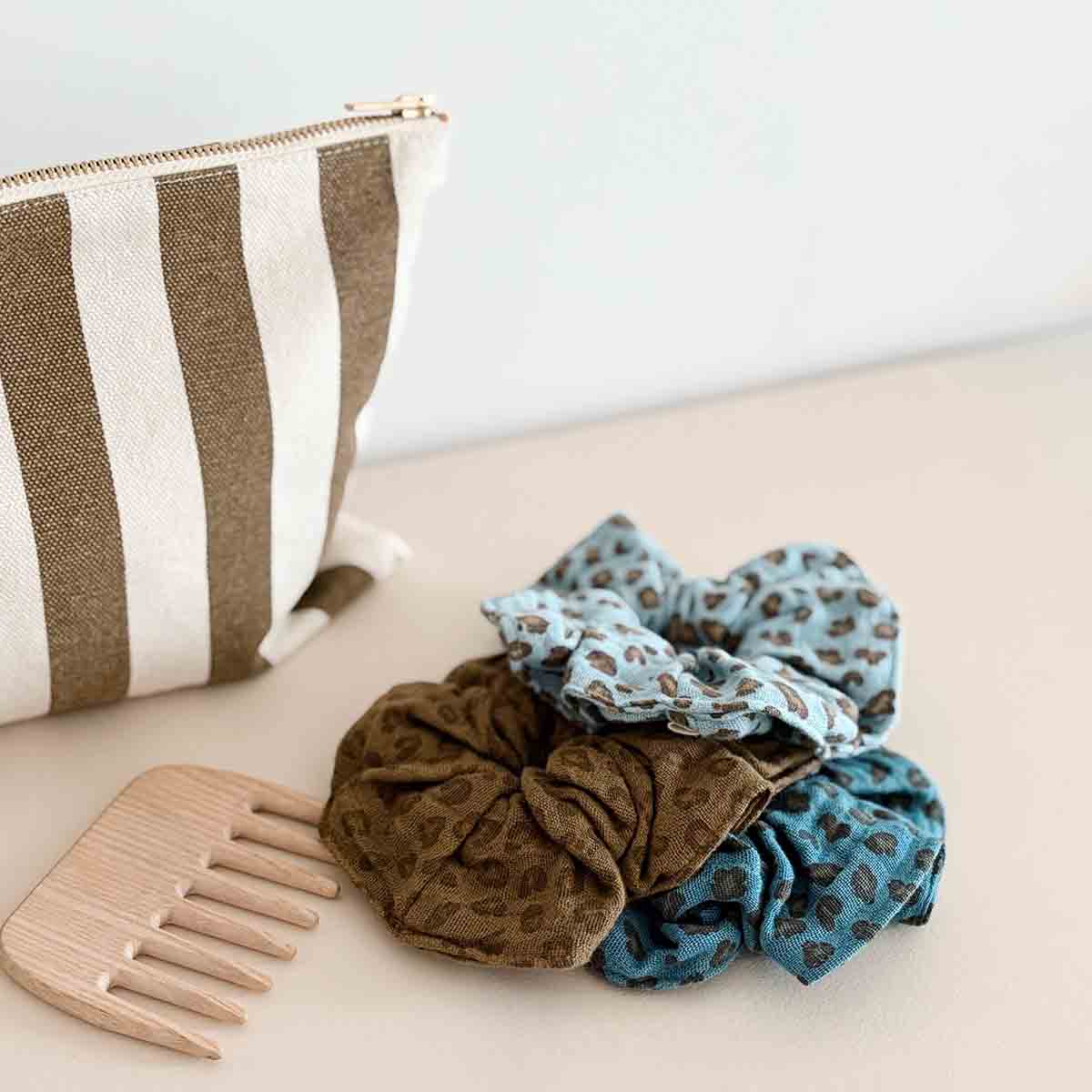 Chouchou Mini Léopard Blue Jean - Rose In April