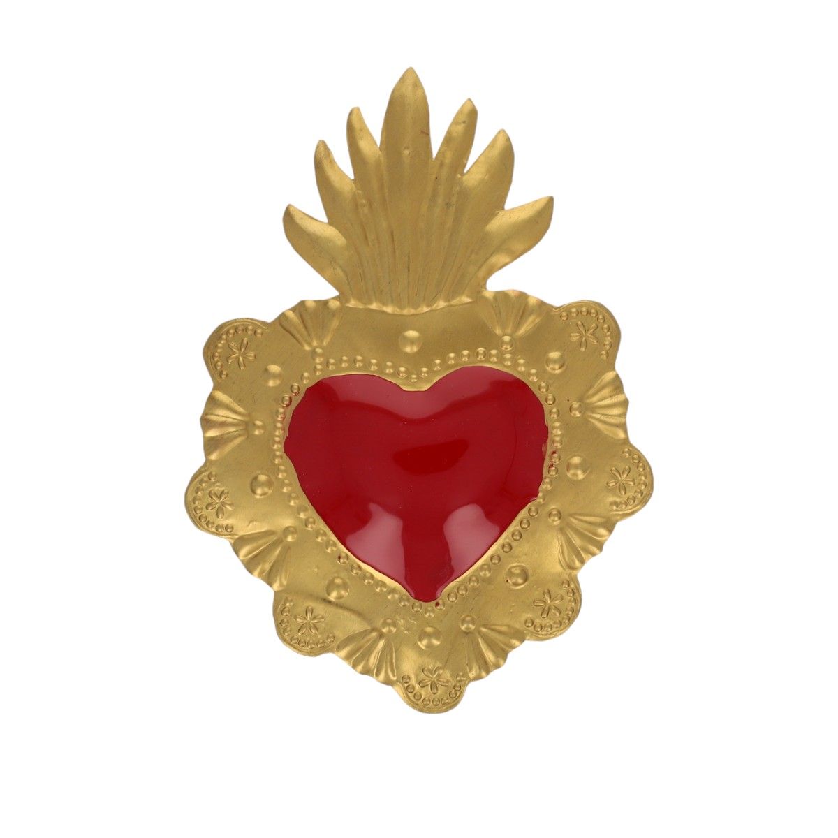 Cœur Ex-Voto Doré Rouge - Mercredi