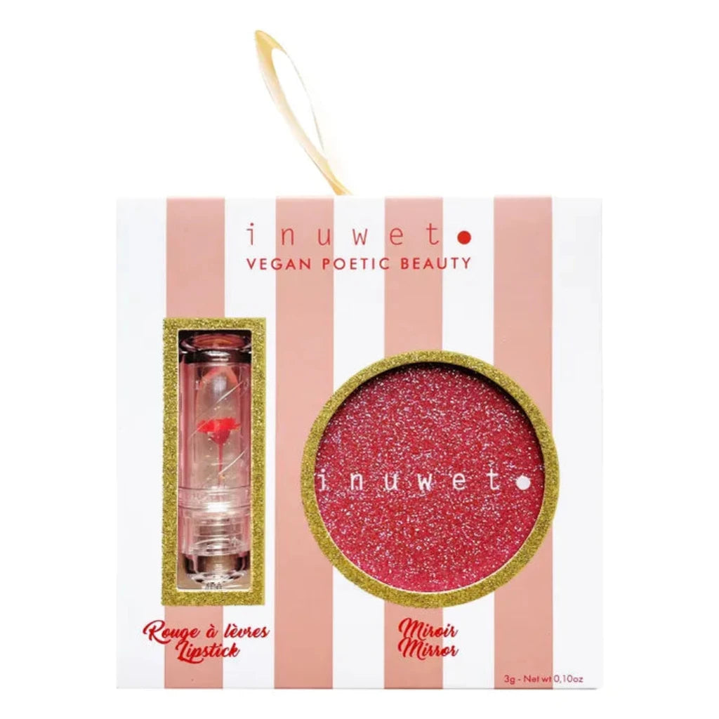 Coffret Rouge à Lèvre et Miroir Glitter - Inuwet