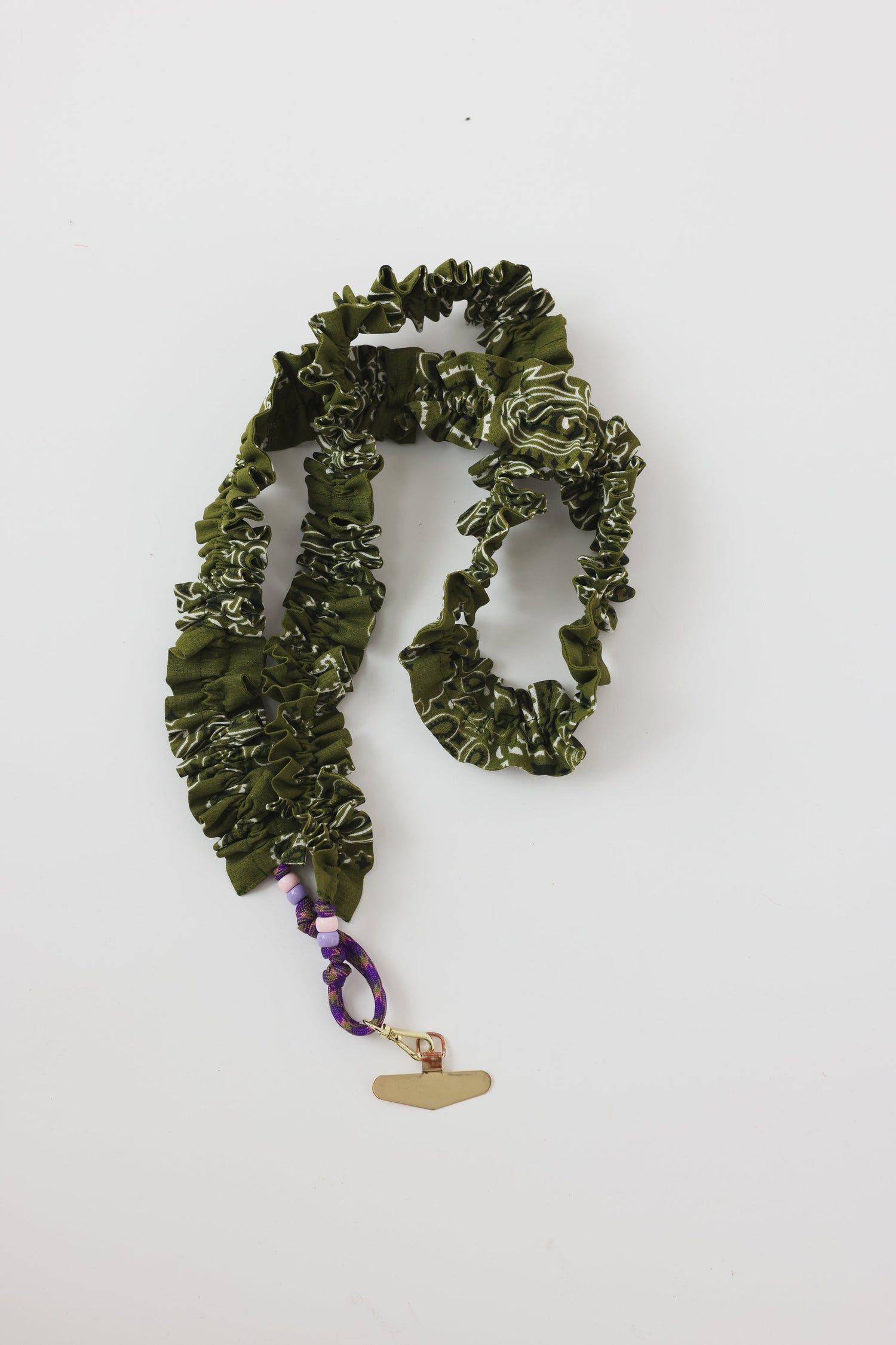 Cordon de Téléphone Froufrou Vert Olive - Maison Saussure