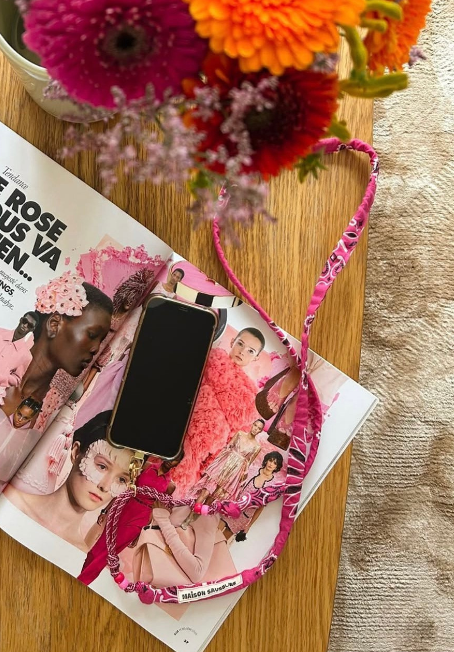 Cordon de Téléphone Rose Bonbon - Maison Saussure