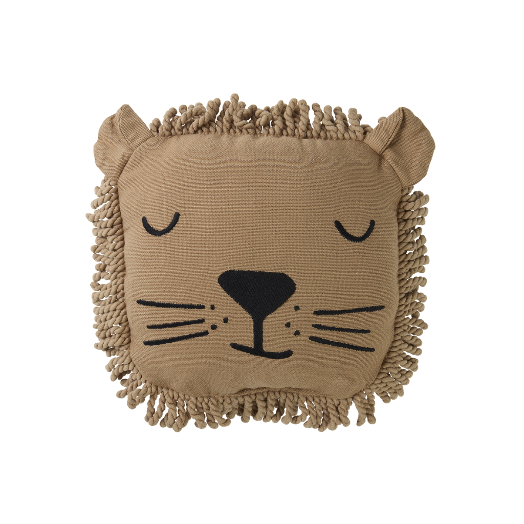 Coussin Brodé Lion Sesame - Nobodinoz