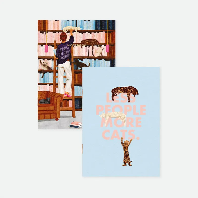 Duo de Carnets A6 Less People More Cats - All the Ways to Say