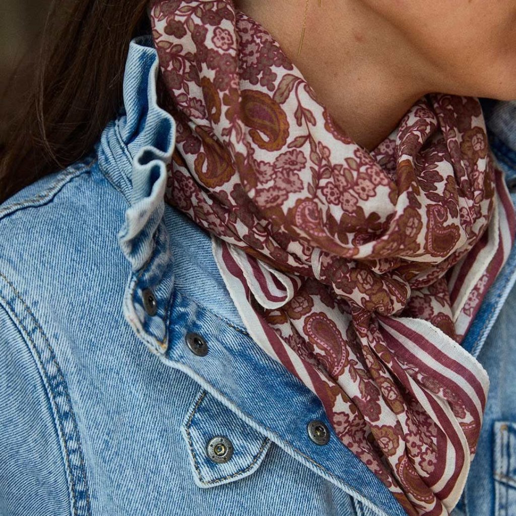 Foulard Arabesque Bordeaux - Gabrielle Paris