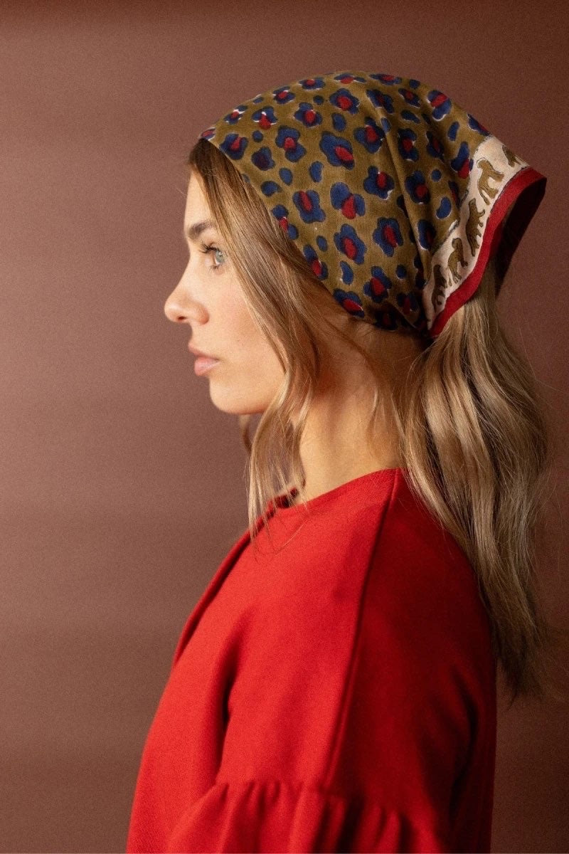 Foulard Dupitta Léopard Fire - Apaches Collections