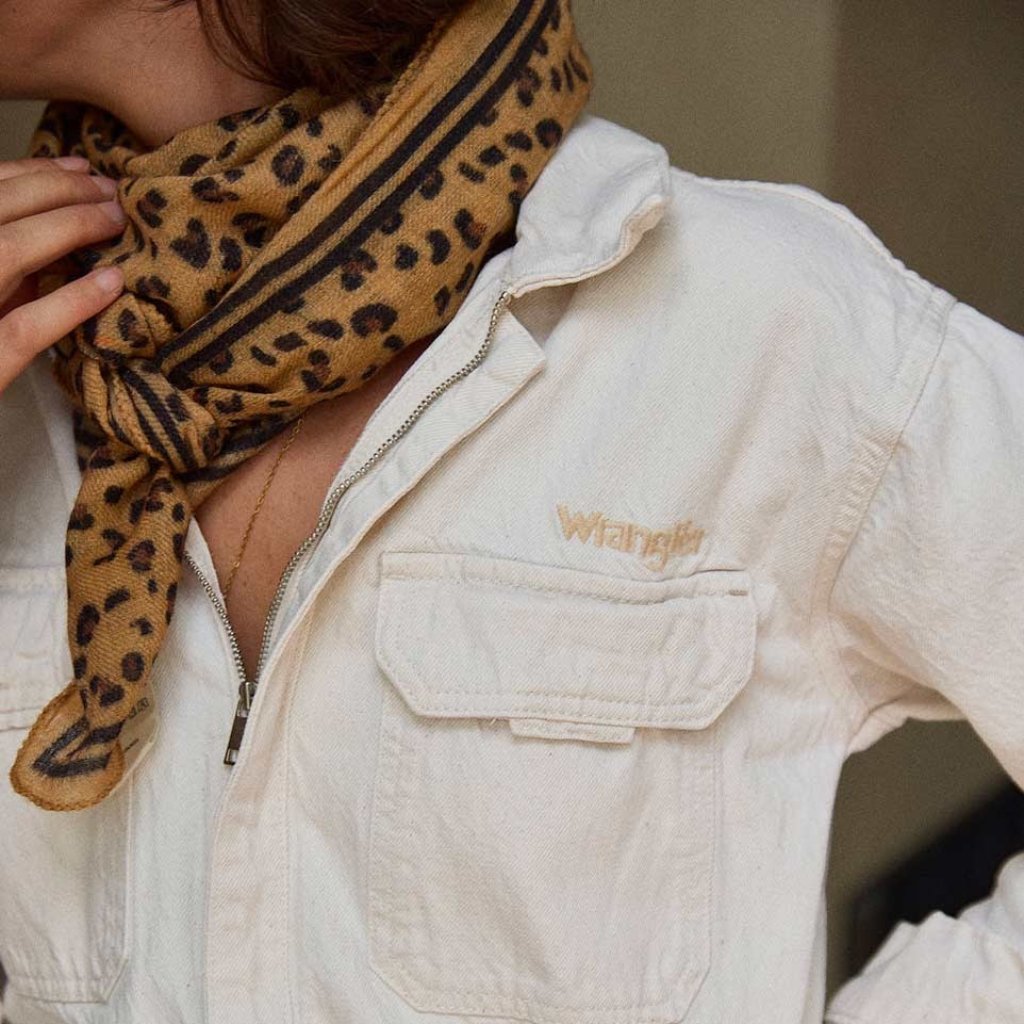 Foulard Laine Léopard Camel - Gabrielle Paris