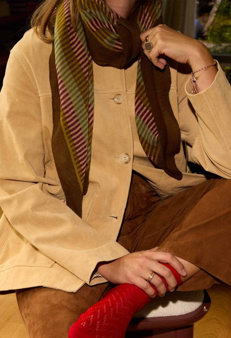 Foulard en Laine Opale Kaki - Gabrielle Paris