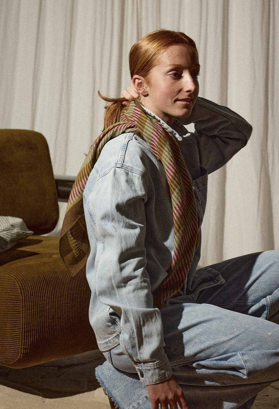 Foulard en Laine Opale Kaki - Gabrielle Paris