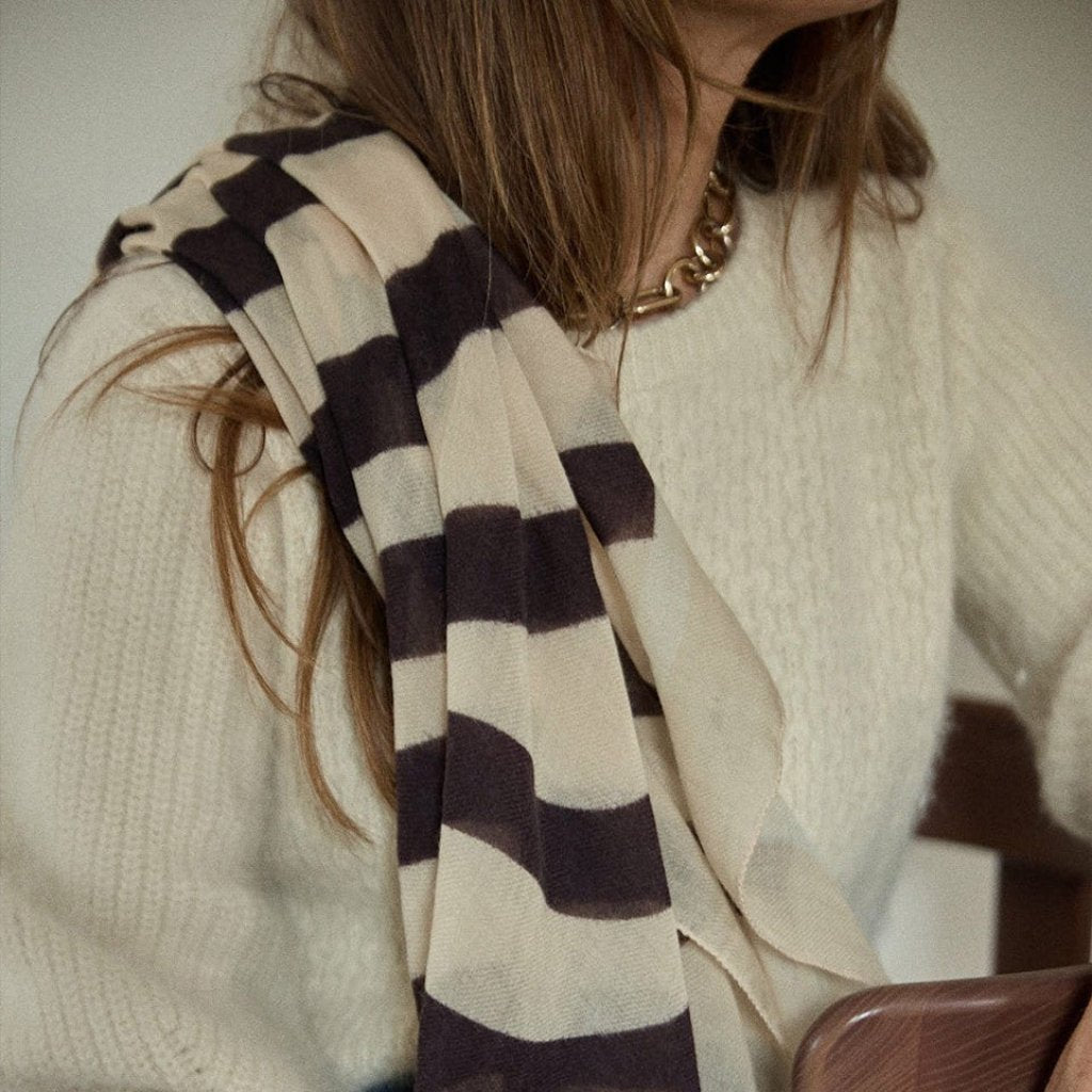 Foulard en Laine Zebra Beige - Gabrielle Paris