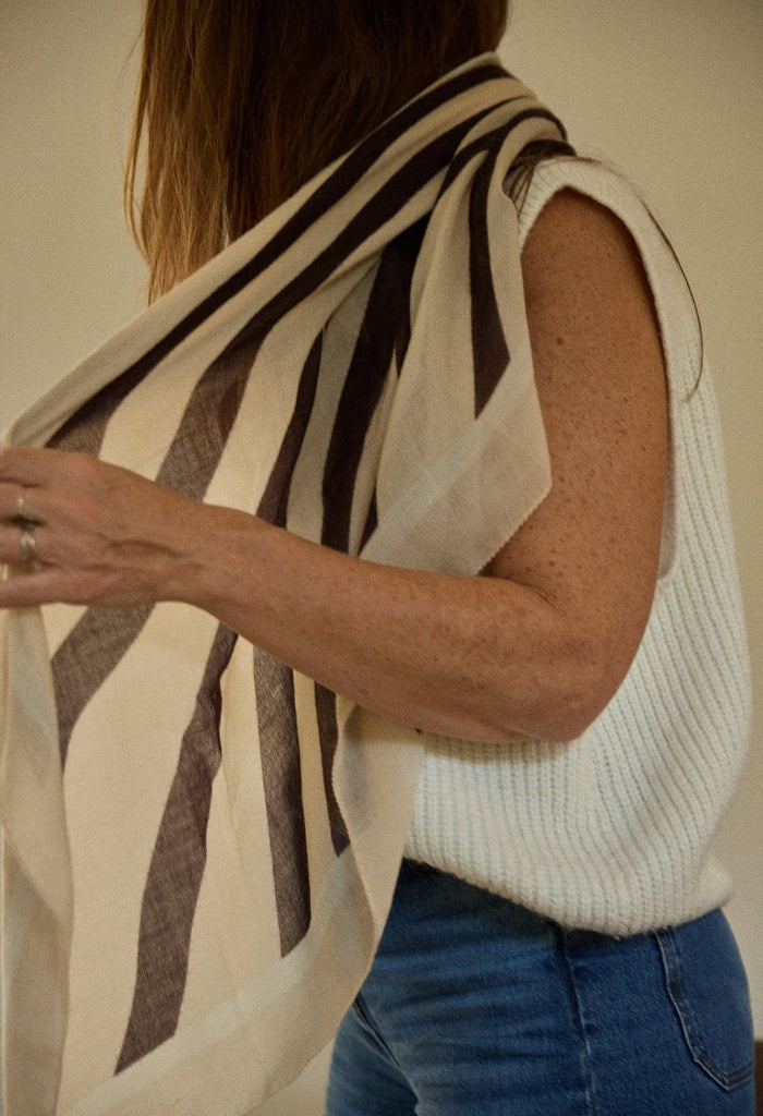 Foulard en Laine Zebra Beige - Gabrielle Paris