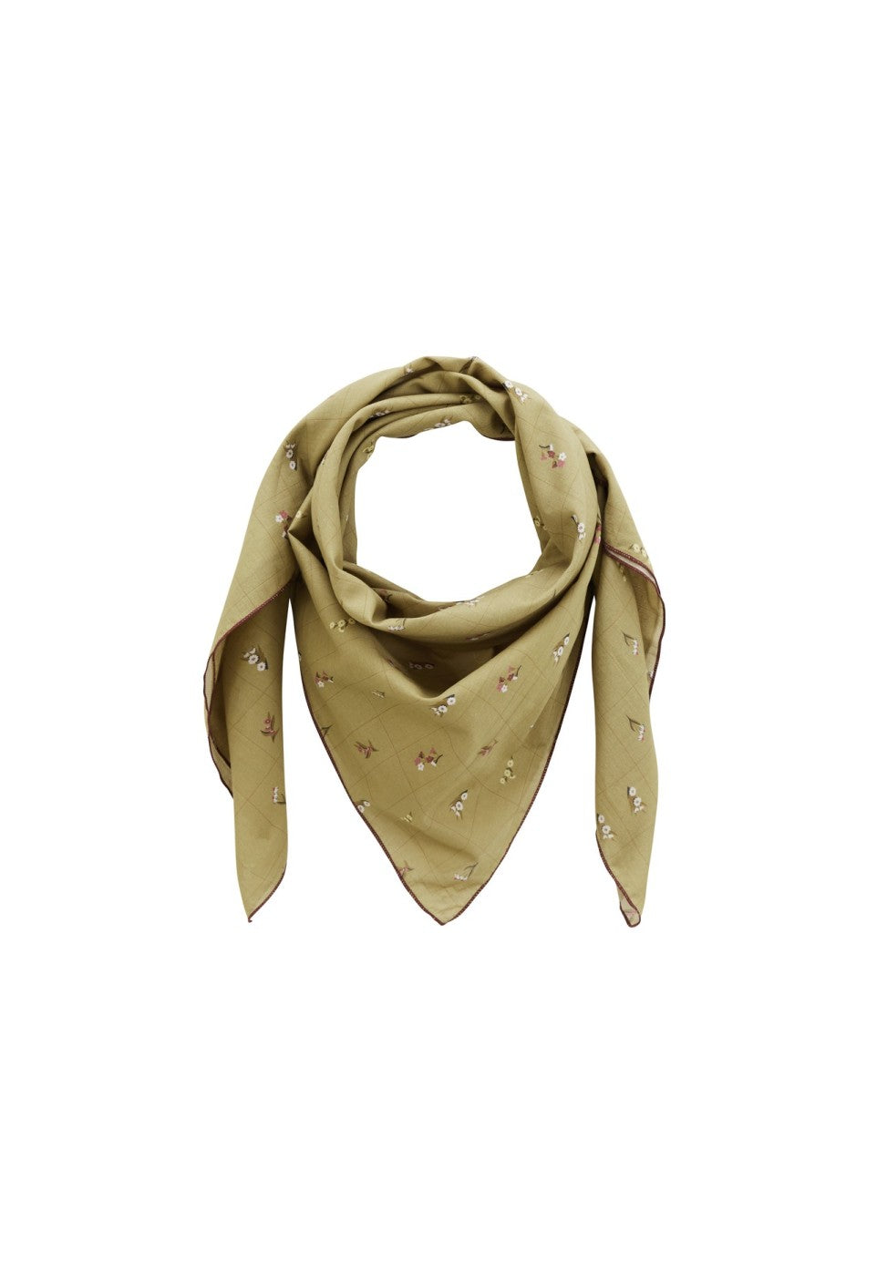 Petit Foulard Herbier Olive - Gabrielle Paris