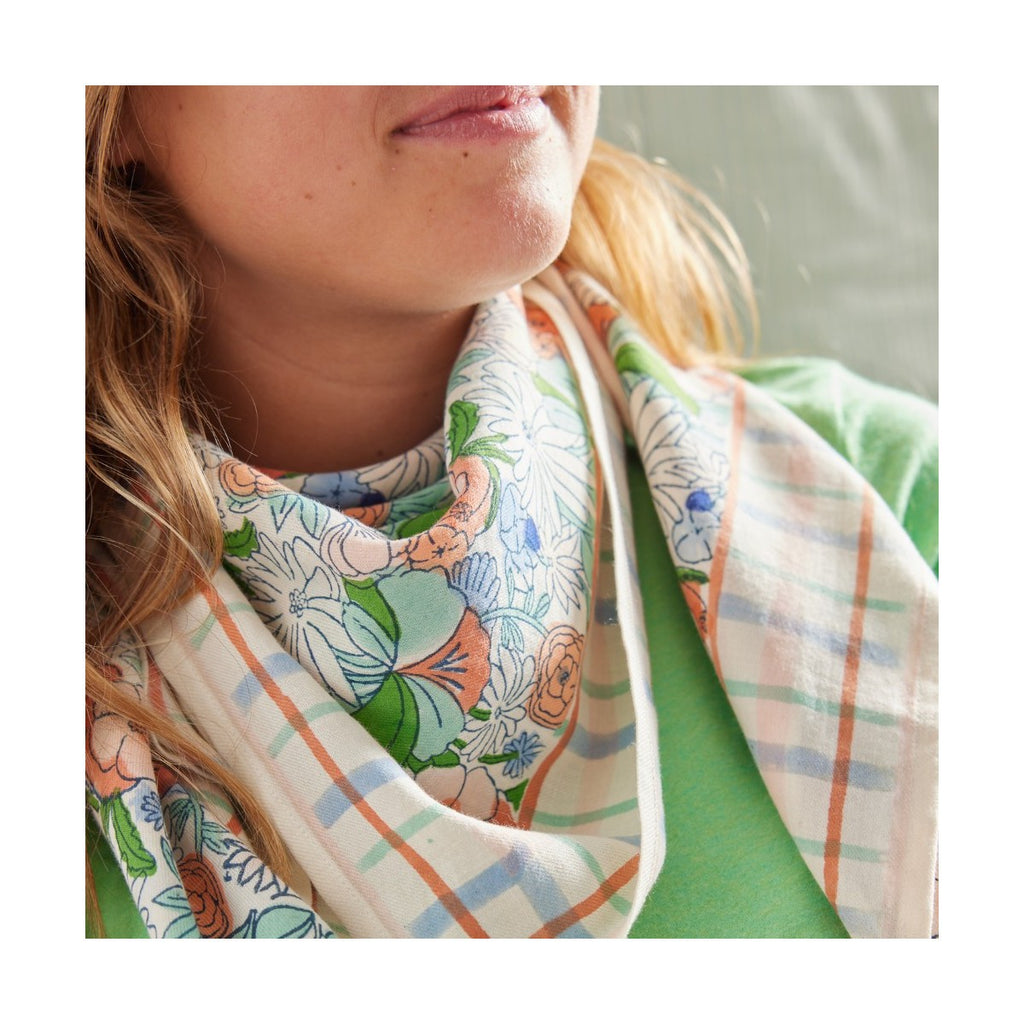 Petit Foulard Indien Magic Garden Green - Bonheur du Jour