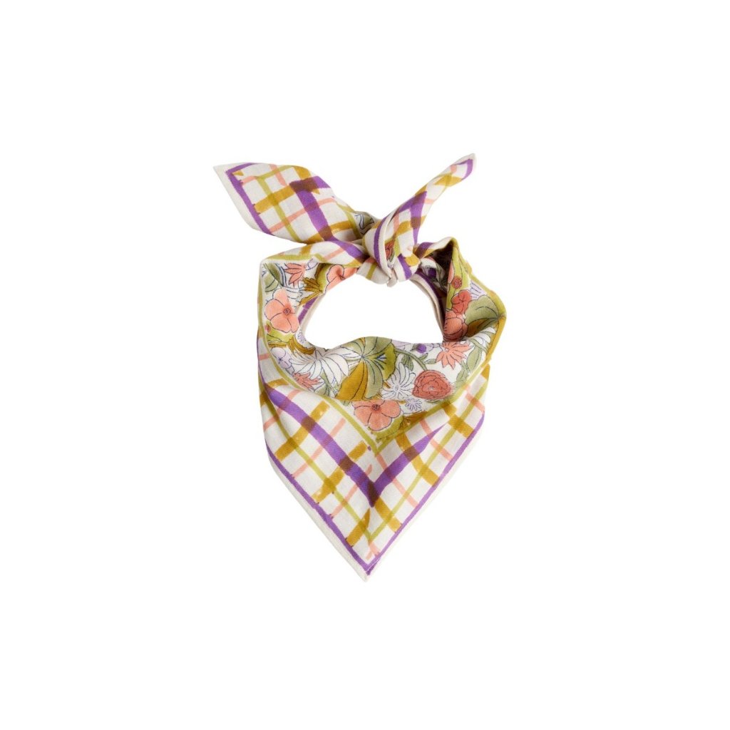 Petit Foulard Indien Magic Garden Violine - Bonheur du Jour