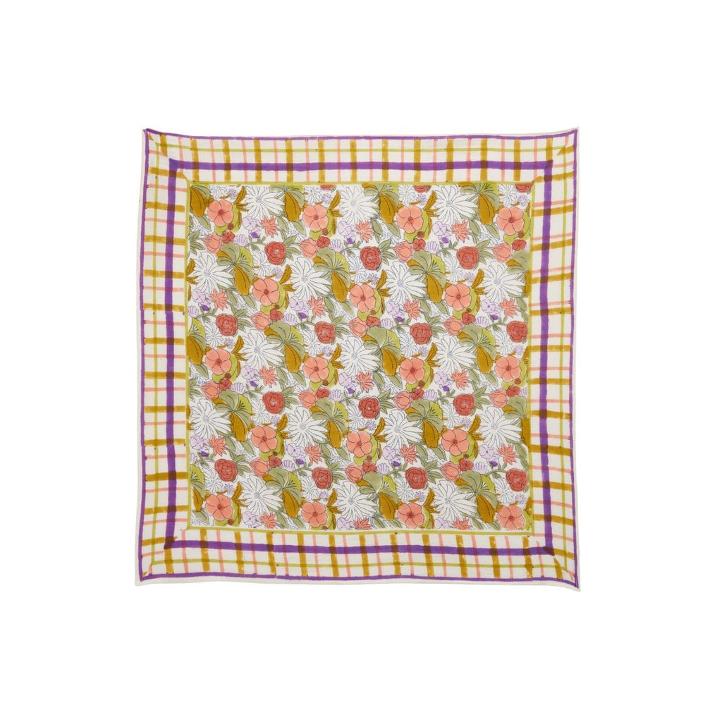 Petit Foulard Indien Magic Garden Violine - Bonheur du Jour