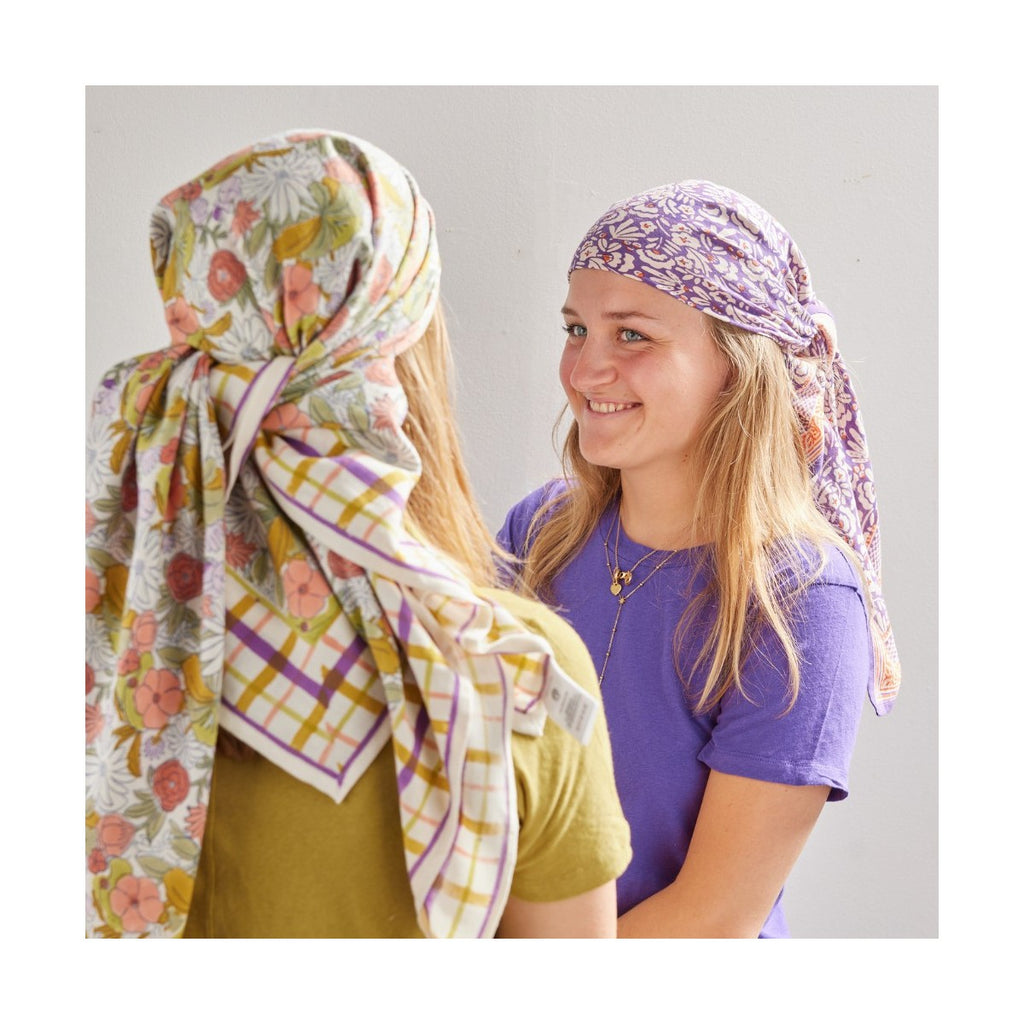 Foulard Indien Magic Garden Violine - Bonheur du Jour