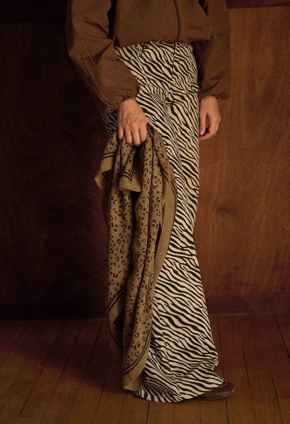Foulard en Laine Léopard Ambre - Gabrielle Paris