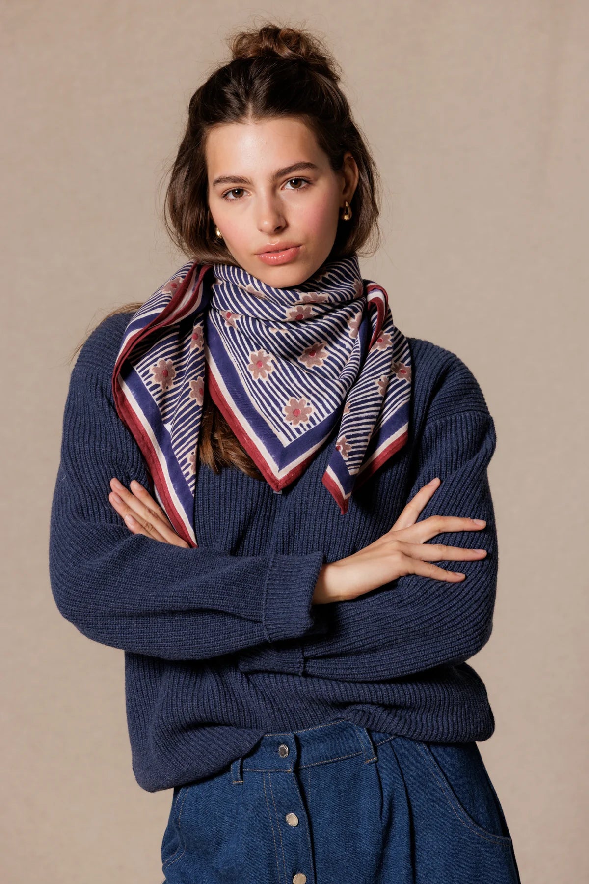 Foulard Latika Anna Indigo - Apaches Collections