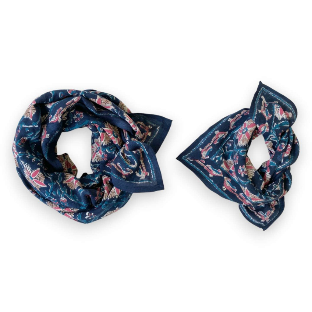 Foulard Latika Bird Céleste - Apaches Collections