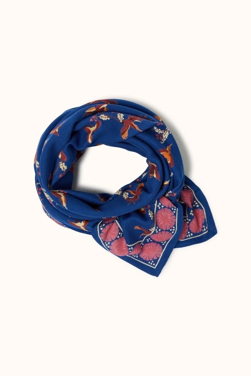 Foulard Latika Cerisier Bleu Royal - Apaches Collections