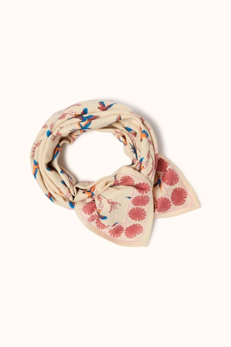Foulard Latika Cerisier Macadamia Dahlia - Apaches Collections