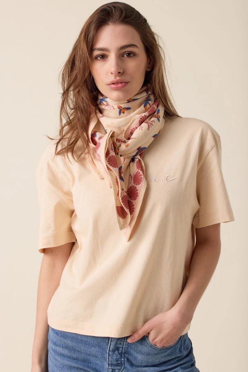 Foulard Latika Cerisier Macadamia Dahlia - Apaches Collections