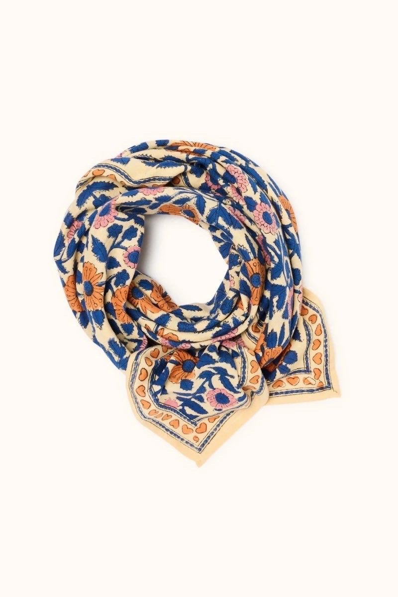 Foulard Latika Cœur Bleu Royal - Apaches Collections