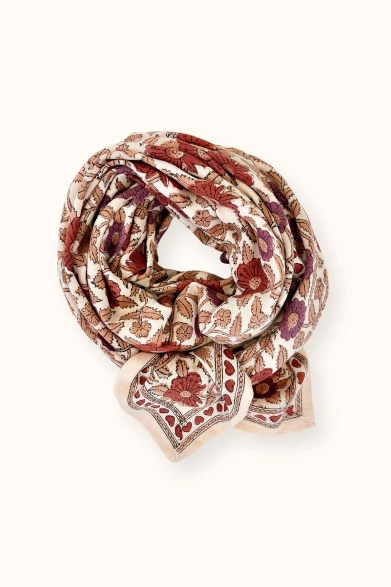 Foulard Latika Cœur Macadamia Fire - Apaches Collections
