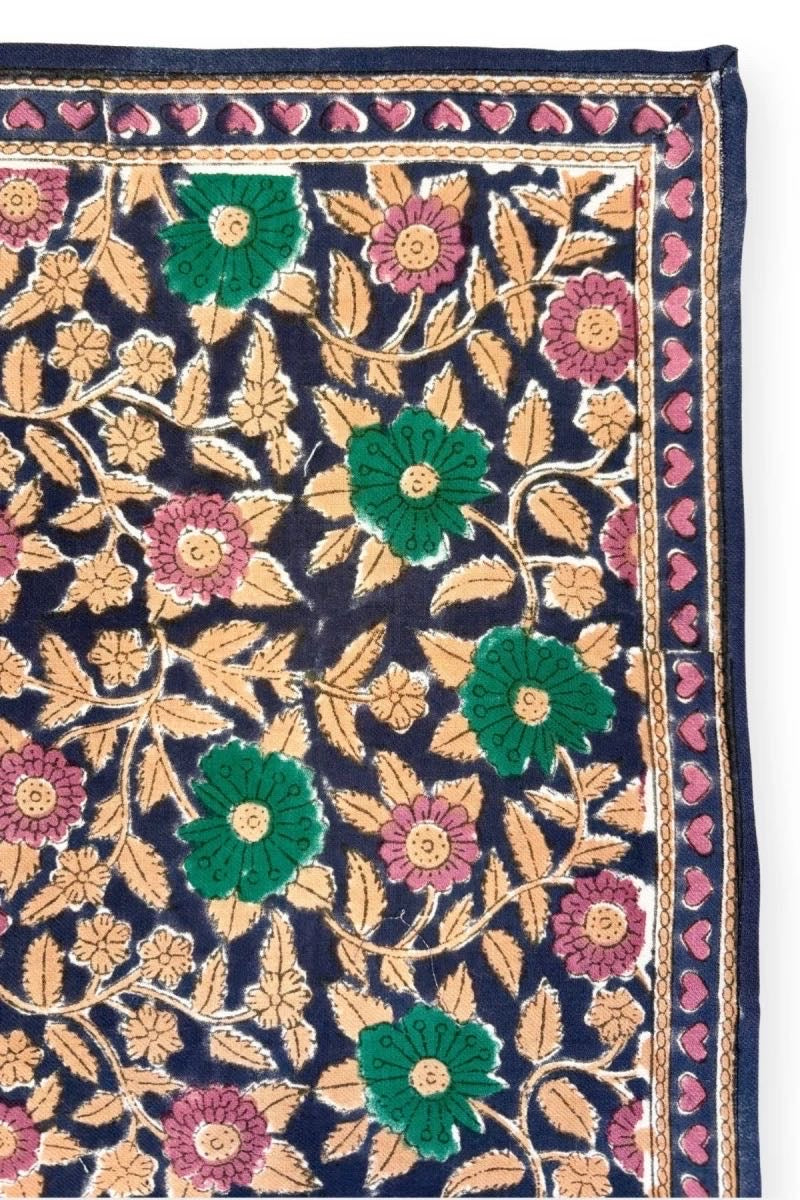 Foulard Latika Cœur Navy Forest - Apaches Collections