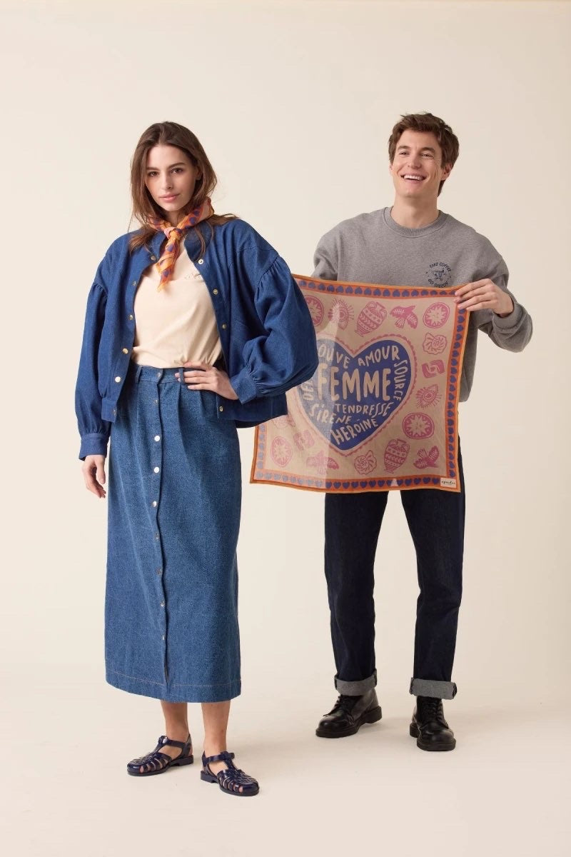 Foulard Mamavida Mummy Bleu Royal - Apaches Collections