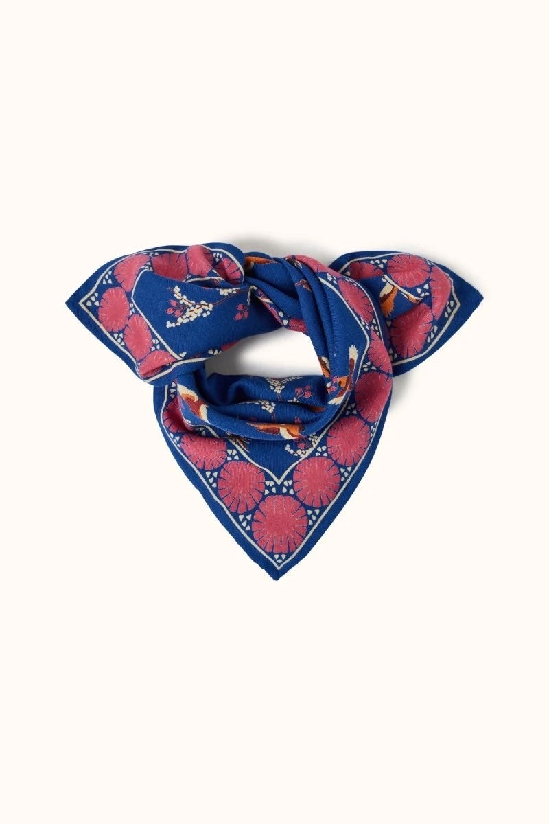 Foulard Manika Cerisier Bleu Royal - Apaches Collections