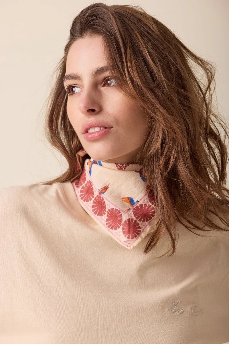 Foulard Manika Cerisier Macadamia Dahlia - Apaches Collections