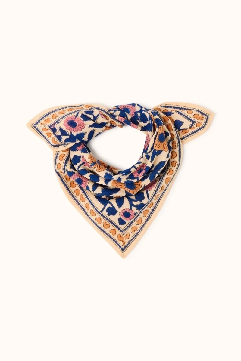 Foulard Manika Cœur Bleu Royal - Apaches Collections