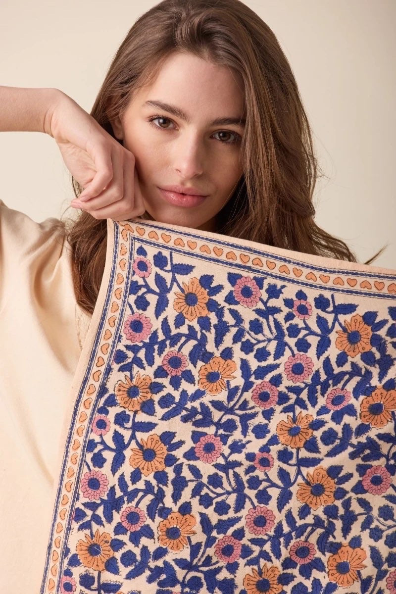Foulard Manika Cœur Bleu Royal - Apaches Collections