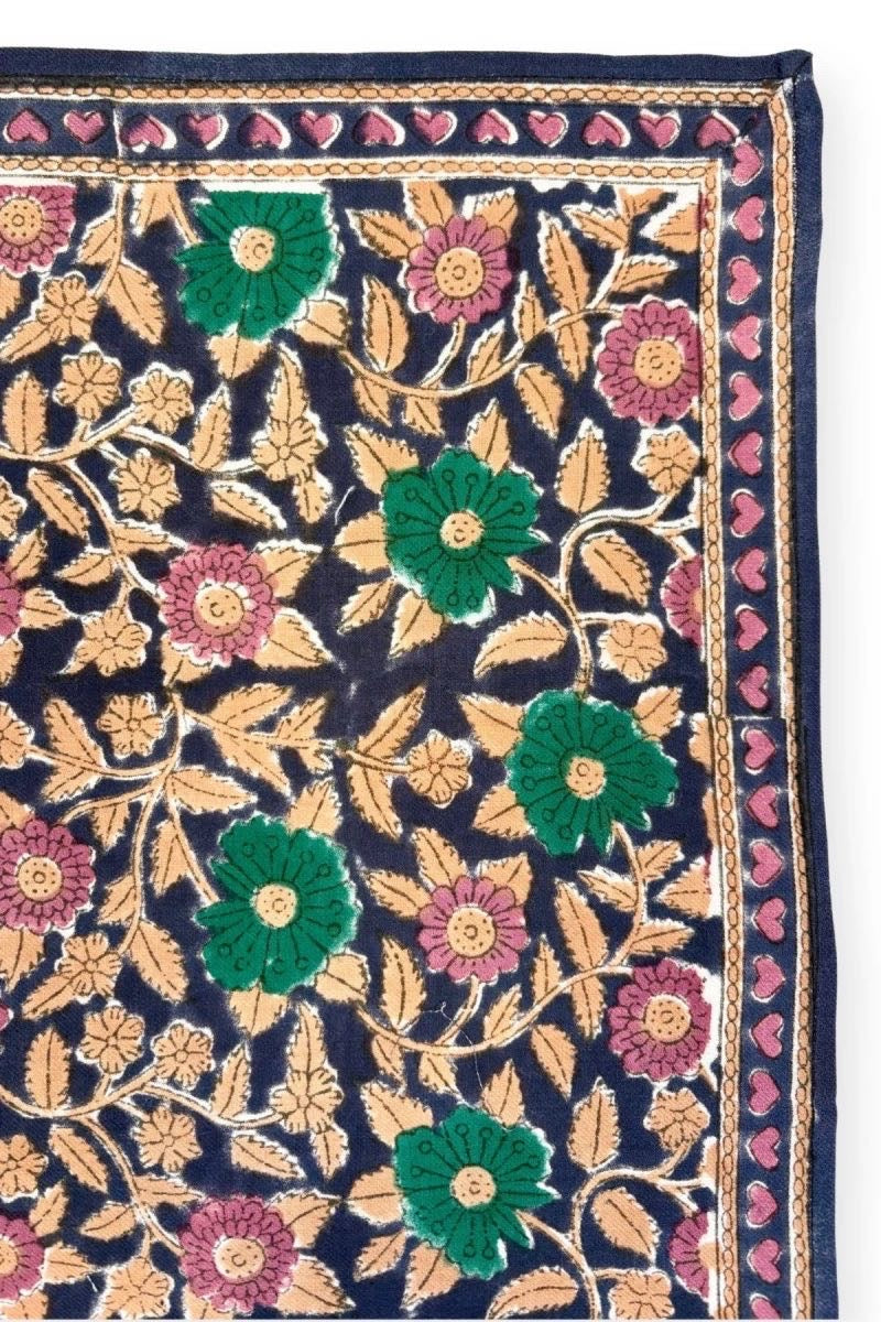 Foulard Manika Cœur Navy Forest - Apaches Collections