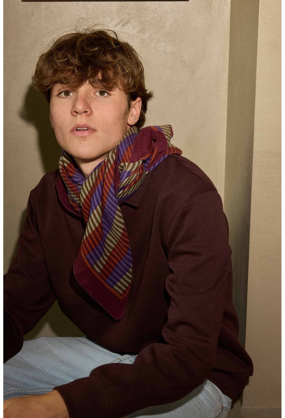 Foulard en Laine Opale Bordeaux - Gabrielle Paris