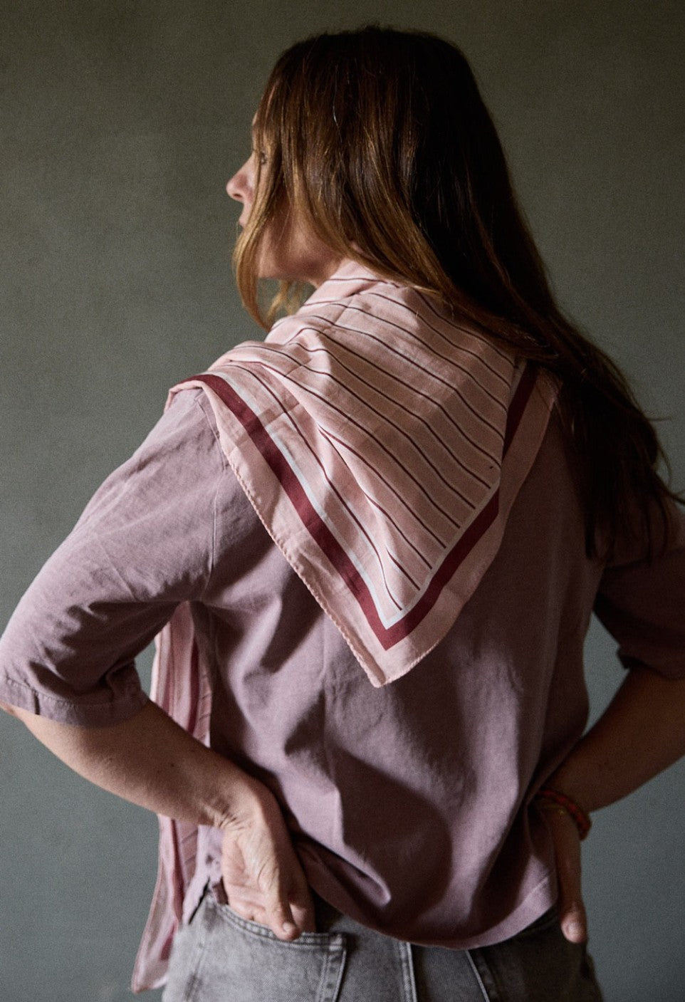 Foulard Rayures Vermillon - Gabrielle Paris